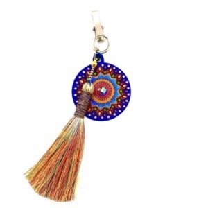 Bolsero con Mandala de madera pintado a mano