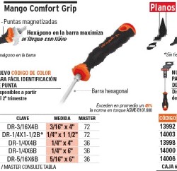 Desarmador plano 3/16' x 4' mango Comfort Grip, Truper