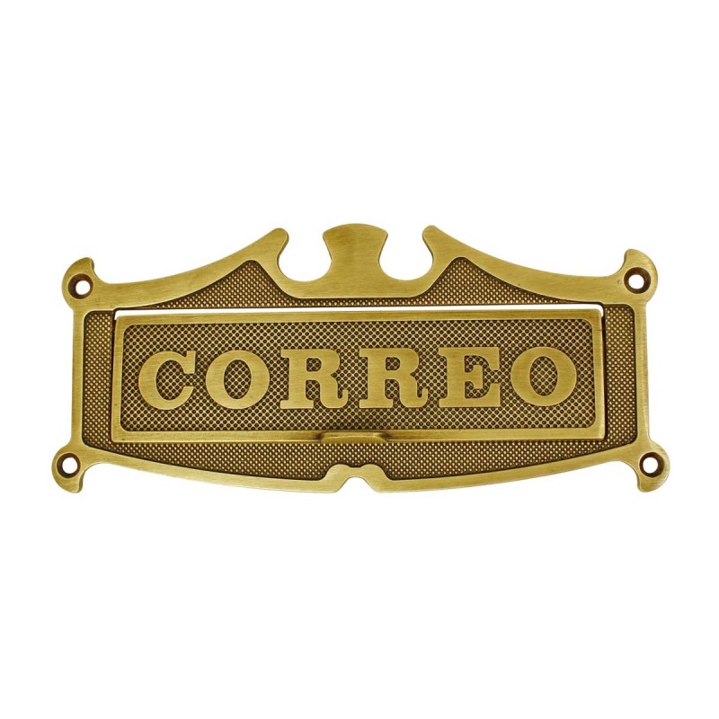 Placa buzón clásico chico latón antiguo HE-820-06 Arte Fino