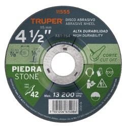Truper Disco Tipo 42 de 4-1/2' x 3.2 mm para corte de piedra