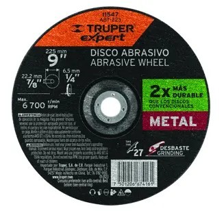 Disco Tipo 27 de 9' x 6.4 mm desbaste de metal, Expert