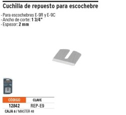 Repuesto de cuchilla para escochebre E-9R, Truper