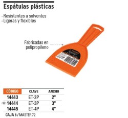 Espátula plástica de 4', Truper