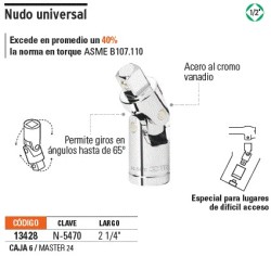 Nudo universal para dados con cuadro de 1/2', Truper