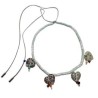 Collar con donas grises y CORAZONES plata