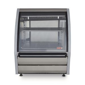 VITRINA EXHIBIDORA VIDRIO PLANO ACERO INOXIDABLE DRD3-AI