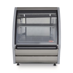 VITRINA EXHIBIDORA VIDRIO PLANO ACERO INOXIDABLE DRD3-AI