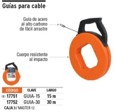 Guía de acero de 15 m para cable, Truper