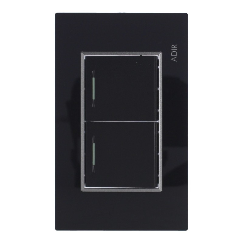 Placa con 2 apagadores de escalera Tiffany Cristal 9784 Adir