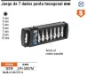 Juego de 7 dados cuadro 3/8' punta hexagonal mm, Truper