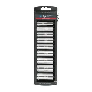 Juego de 9 dados largos cuadro 3/8' std, Truper