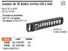 Juego de 10 dados cuadro 1/4' std, Truper