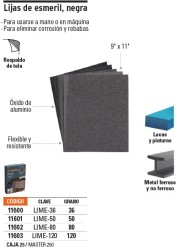 Lija de esmeril negra grano 50 de óxido de aluminio, Truper
