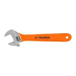 Llave ajustable (perico) 10' cromada mango de PVC, Truper