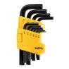 Juego 10 llaves allen std punta hex con organizador, PRETUL