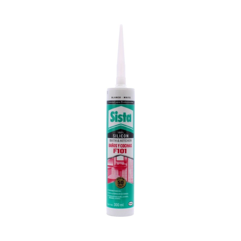 Silicón Baños y Cocinas blanco 300ml F101 Sista