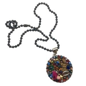 Collar largo círculo hecho a mano pieza única mexican boho