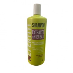 Shampoo Extracto de hierbas humecta y reestructura la fibra capilar 1L - Nefertiti