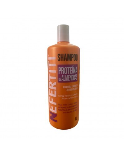 Shampoo Proteína de Almendras regenera la fibra capilar recupera el brillo y suavidad 1L - Nefertiti