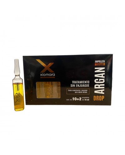 Ampolletas argán reconstructor y reparador de daños, efecto brillante y suavidad 12*10ml - Xiomara
