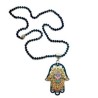 Collar largo Hamsa negro hecho a mano mexican boho
