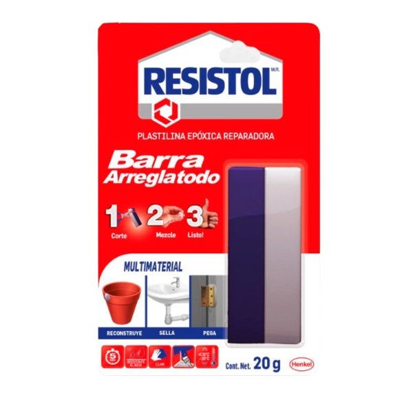 Plastilina Epóxica Barra Arreglatodo 20g Resistol