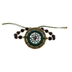 Pulsera con atrapasueños tejido a mano