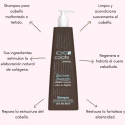 Shampoo chocolate repara el cabello maltratado y teñido, restaura la fortaleza y elasticidad 300ml - Loquay