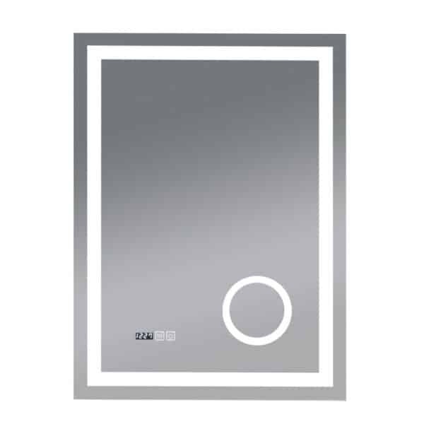 Espejo Touch Luz LED con Aumento para Maquillaje Reloj Digital Indicador de Temperatura 80X60 CM EL8060P