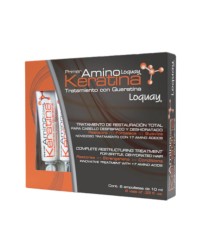 Ampolleta amino keratin reconstruye la fibra capilar por procesos químicos 6x10ml - Loquay