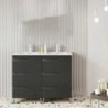 Gabinete Doble Vitale Lacado Brillo Gris con Lavabo Orbis 121cm x 46cm Esbaño 90225