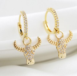 Aretes Toro Chapa 3cm   2G5