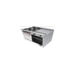 Estufa con 4 quemadores, horno y plancha de 2