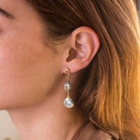 Aretes Ella moonstone azul marmoleada